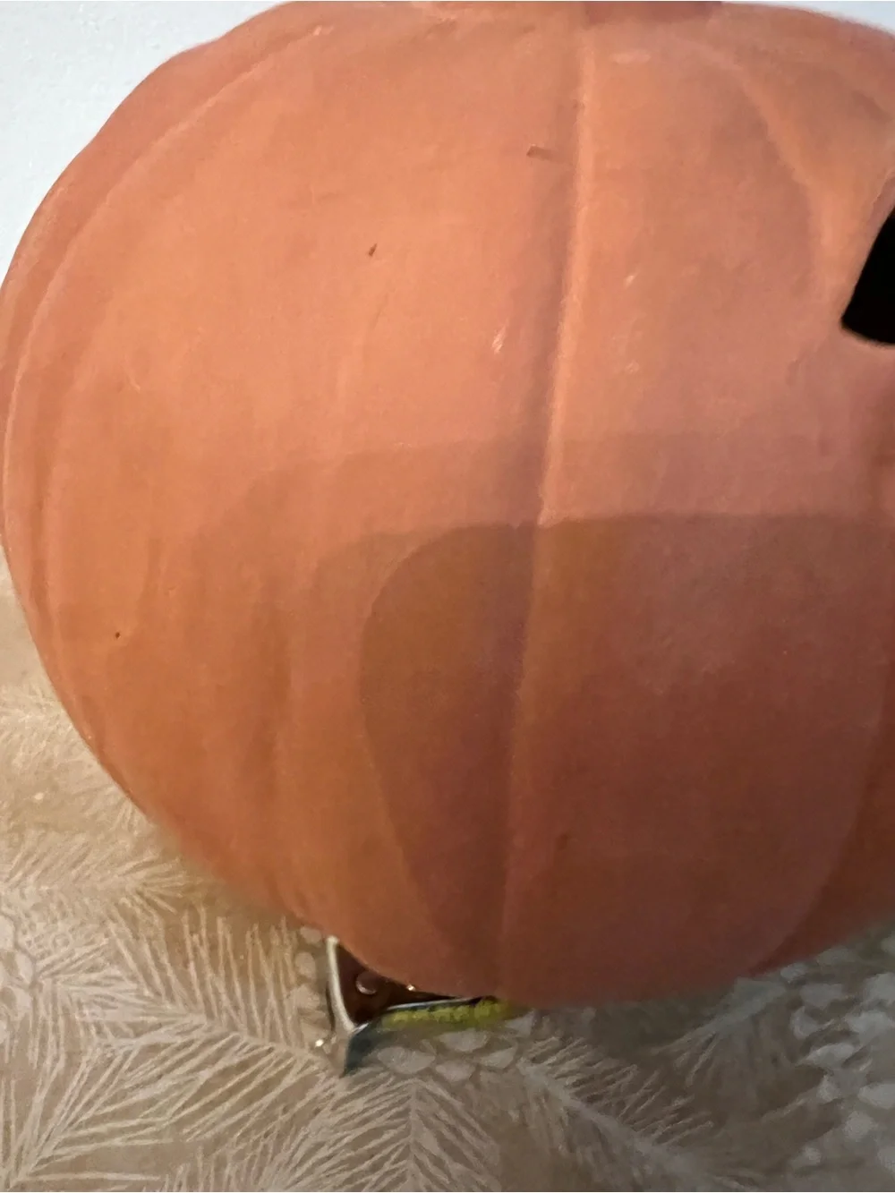 Two Faces- Vintage Terracotta Orange Ceramic Jack-O'-Lantern Pumpkin -